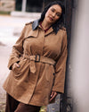 Cortland Stretch Corduroy Trench Coat - Classic Camel