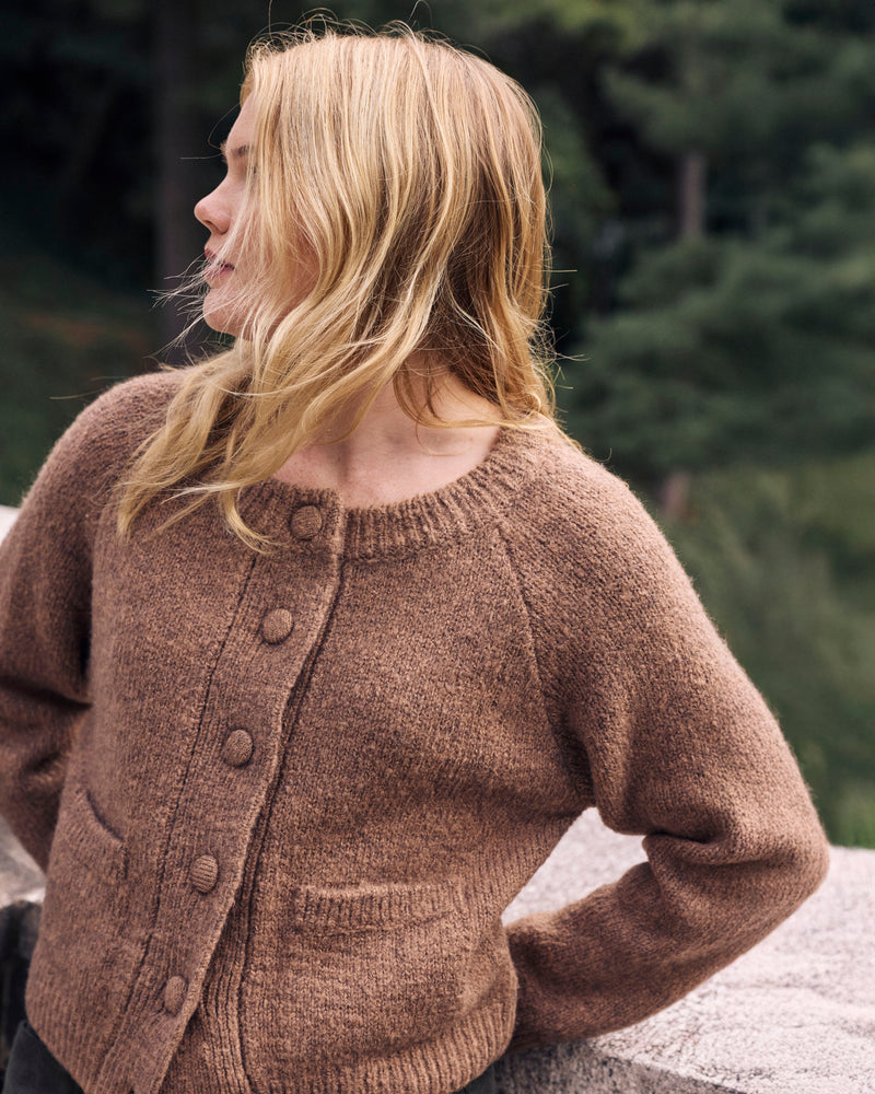 Beverly Brushed Wool Blend Cardigan - Classic Camel