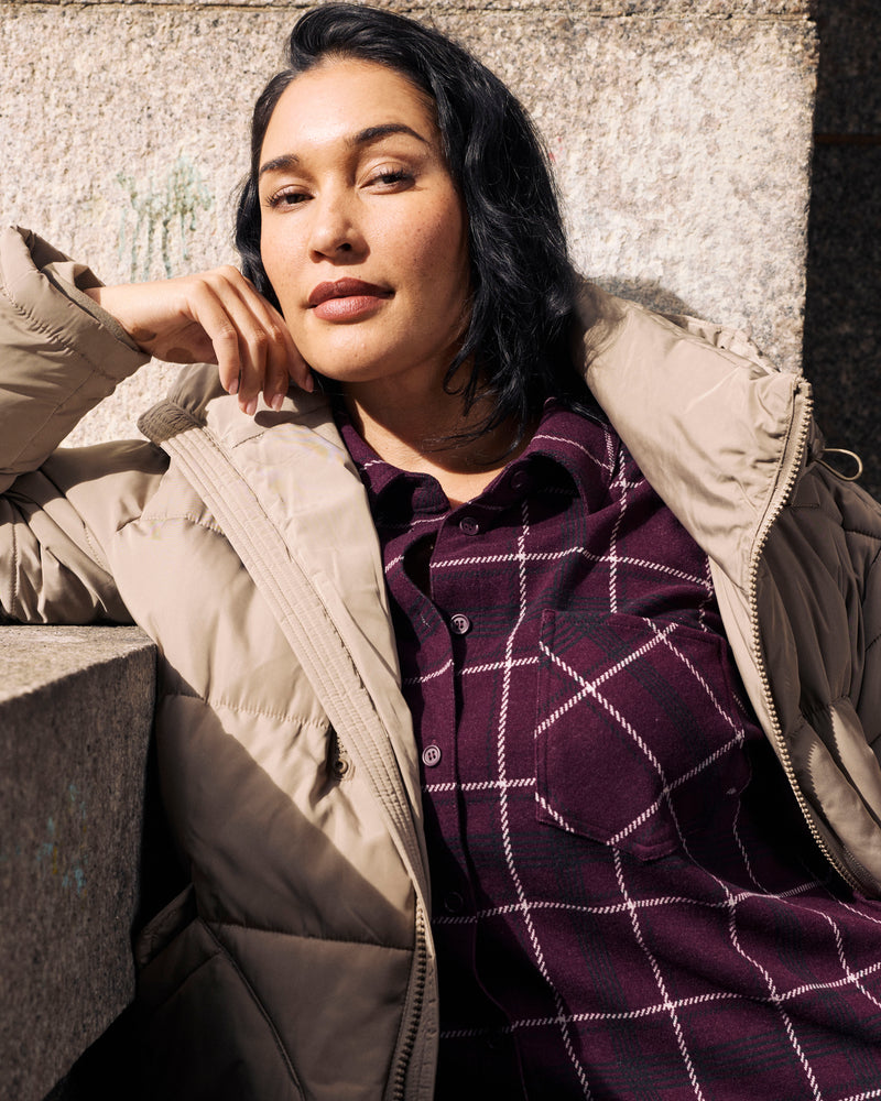 Matterhorn Mid Hooded Puffer - Mushroom Stone