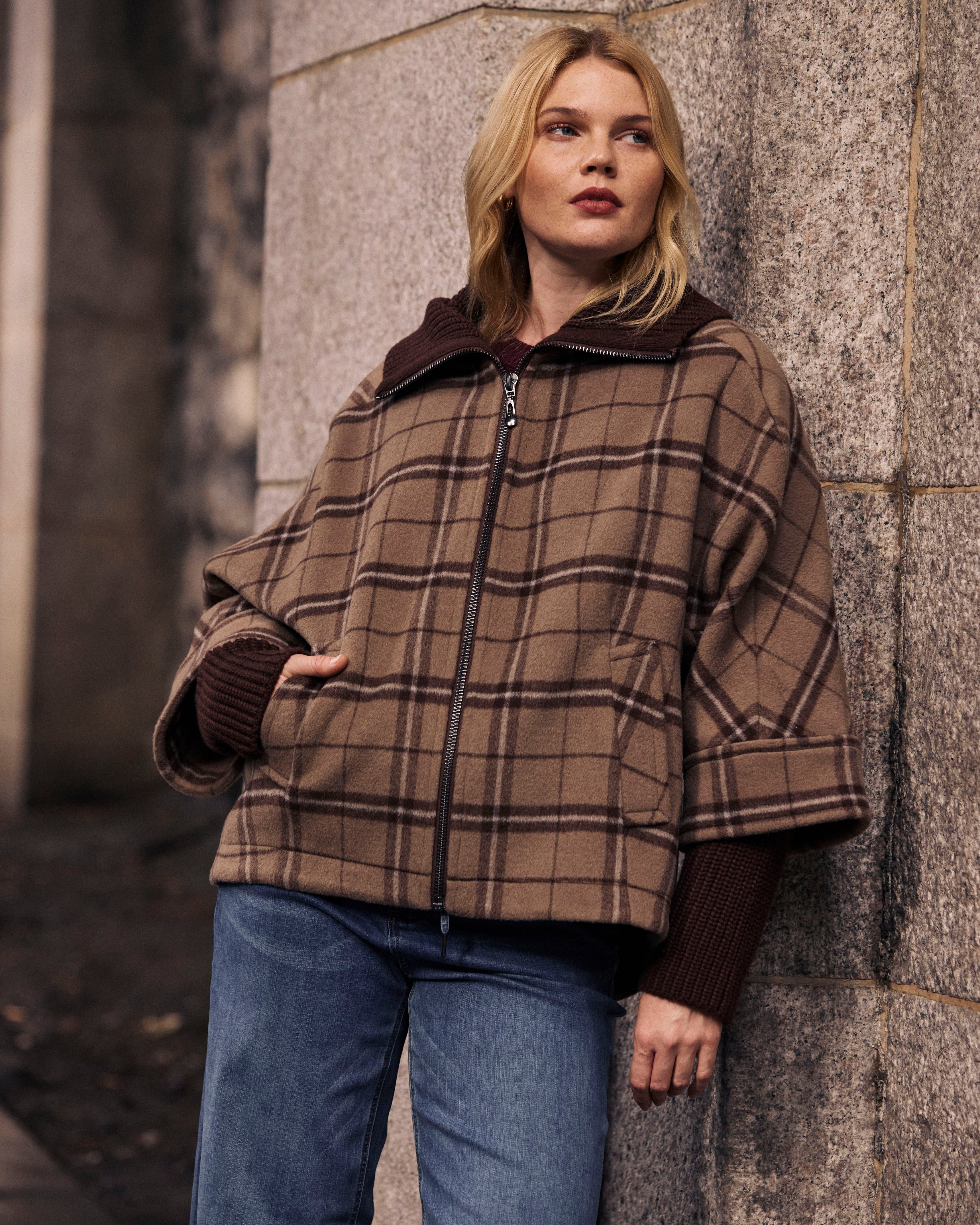 Utopia Wool Blend Coat - Brown Torino Plaid