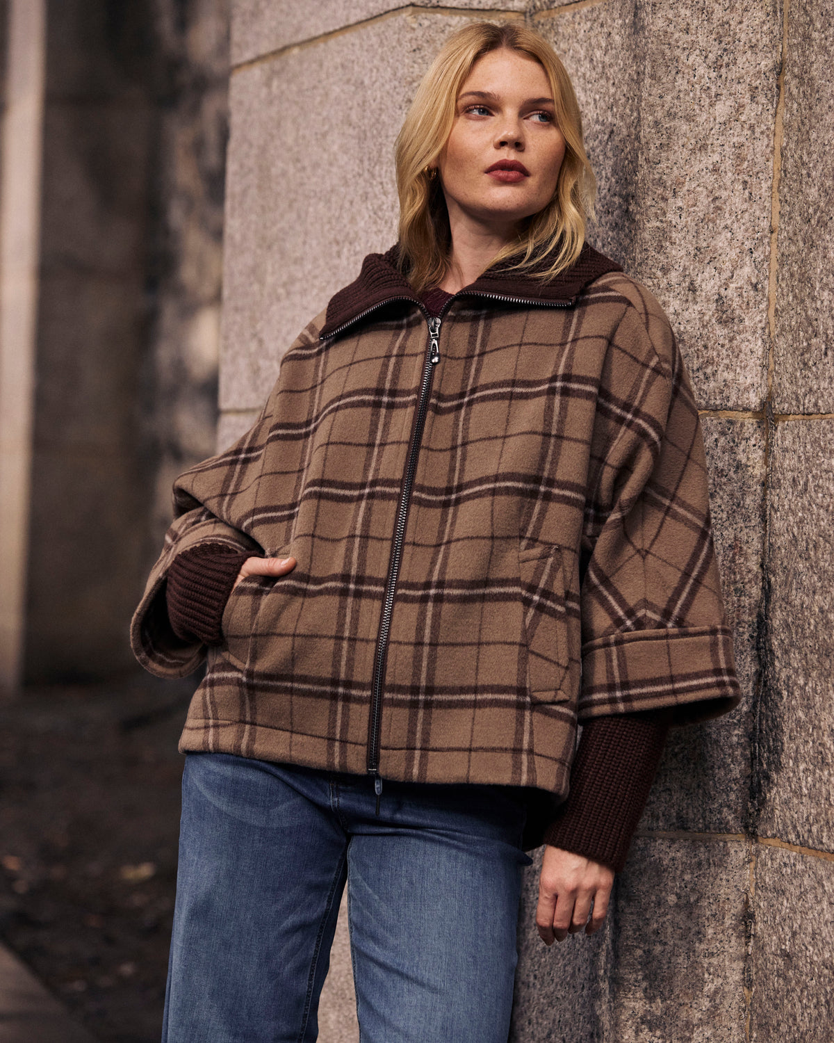 Utopia Wool Blend Coat - Brown Torino Plaid