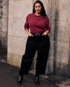 Savvy Fine Ribbed Polo Sweater - Red Plum