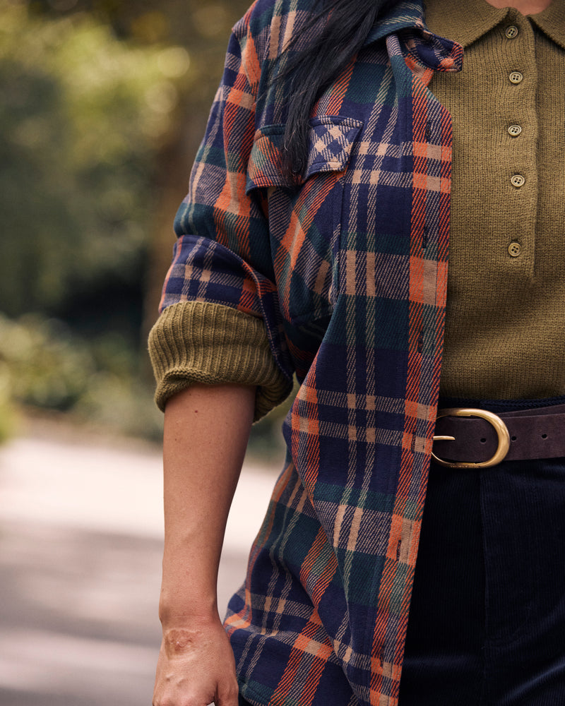 Maine Stretch Flannel Shirt - Autumn Apple Plaid | Plus Size & Straight Size Women's Fashion | Universal Standard