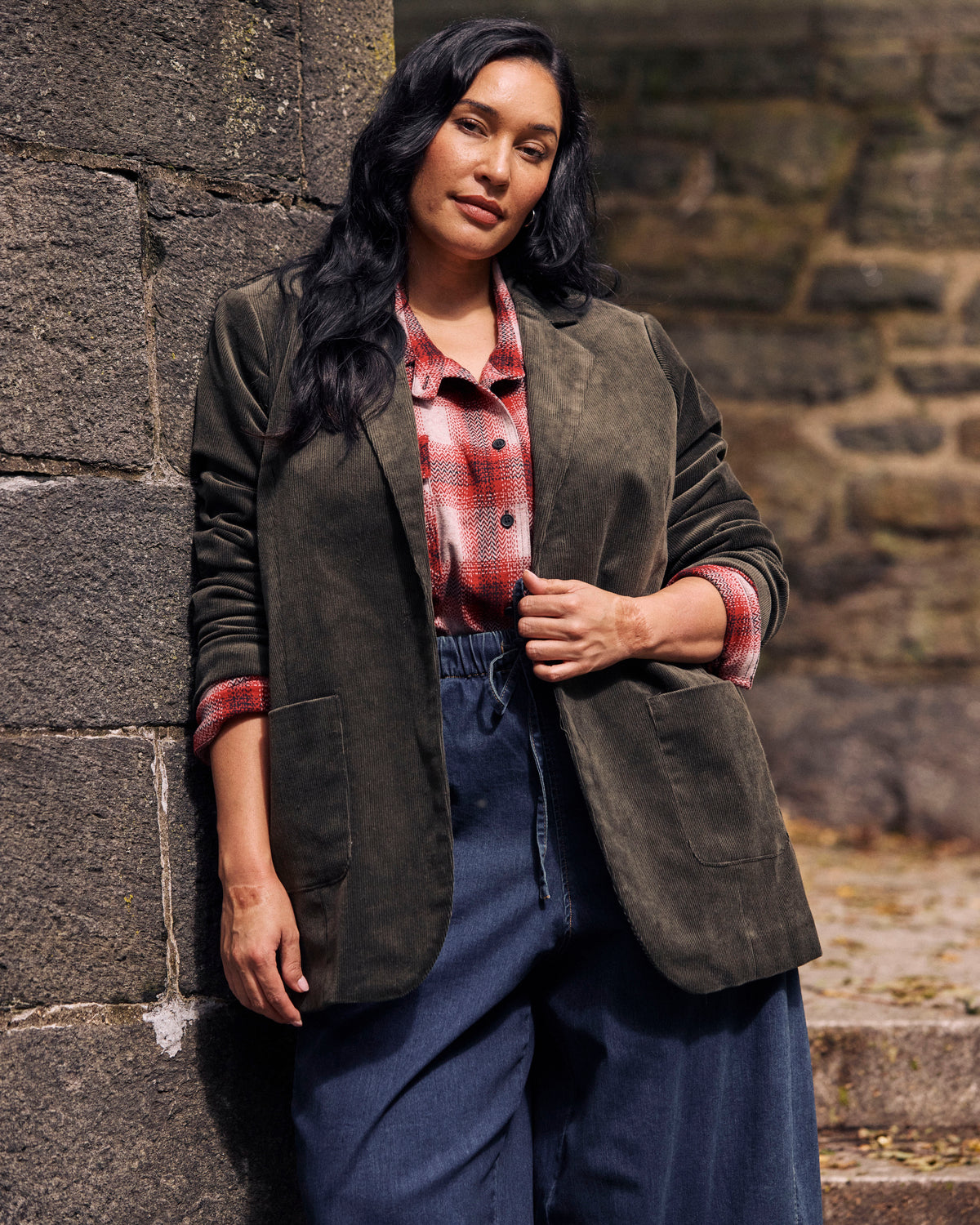 Davis Corduroy Blazer - Winter Willow | Plus Size & Straight Size Women's Fashion | Universal Standard