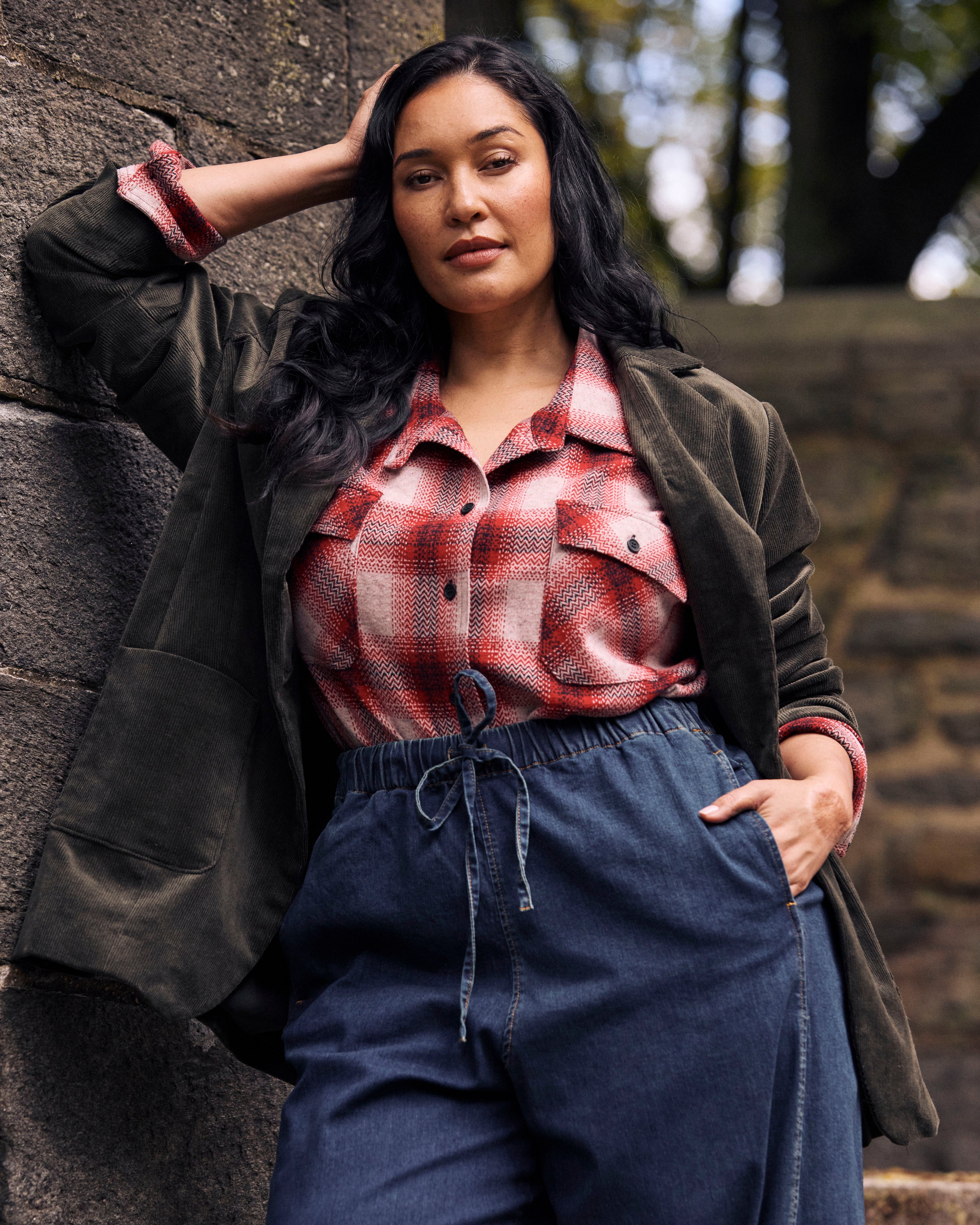 Maine Stretch Flannel Shirt - Kent Plaid | Plus Size & Straight Size Women's Fashion | Universal Standard