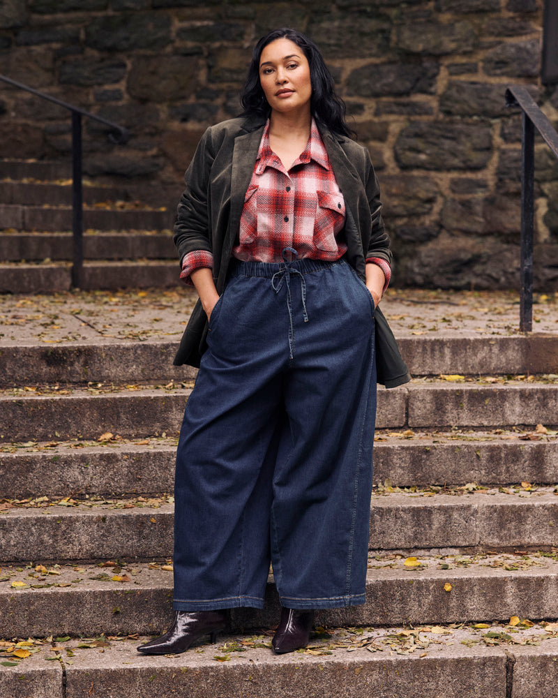 Maine Stretch Flannel Shirt - Kent Plaid | Plus Size & Straight Size Women's Fashion | Universal Standard