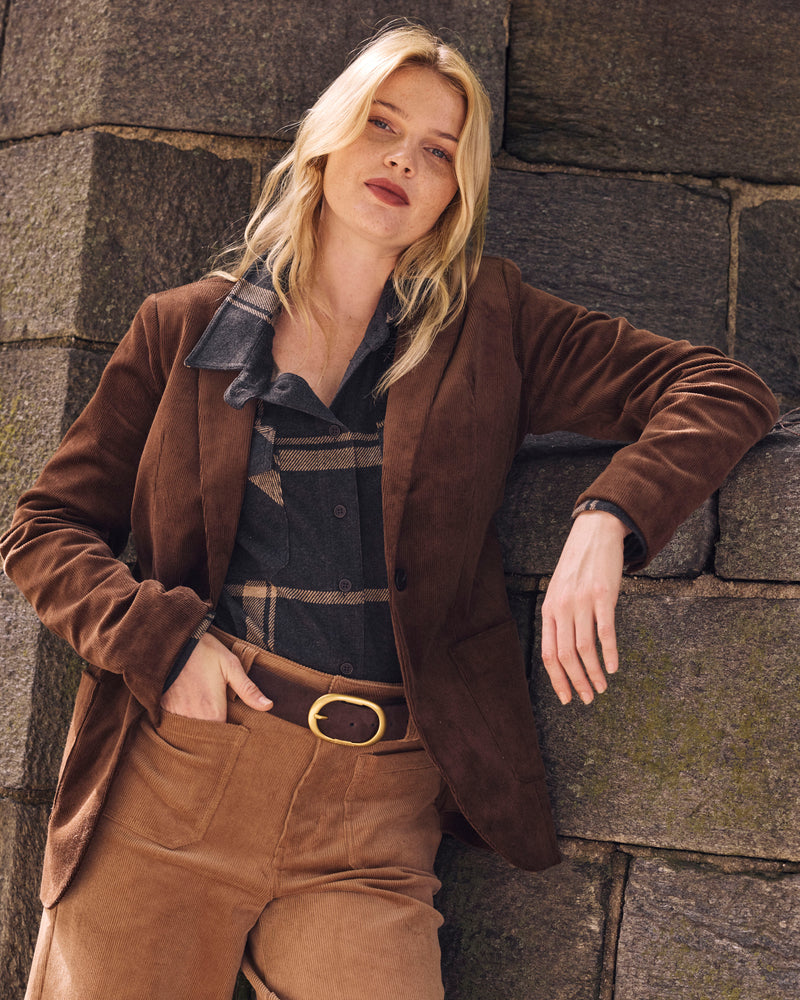 Davis Corduroy Blazer - Coffee | Plus Size & Straight Size Women's Fashion | Universal Standard