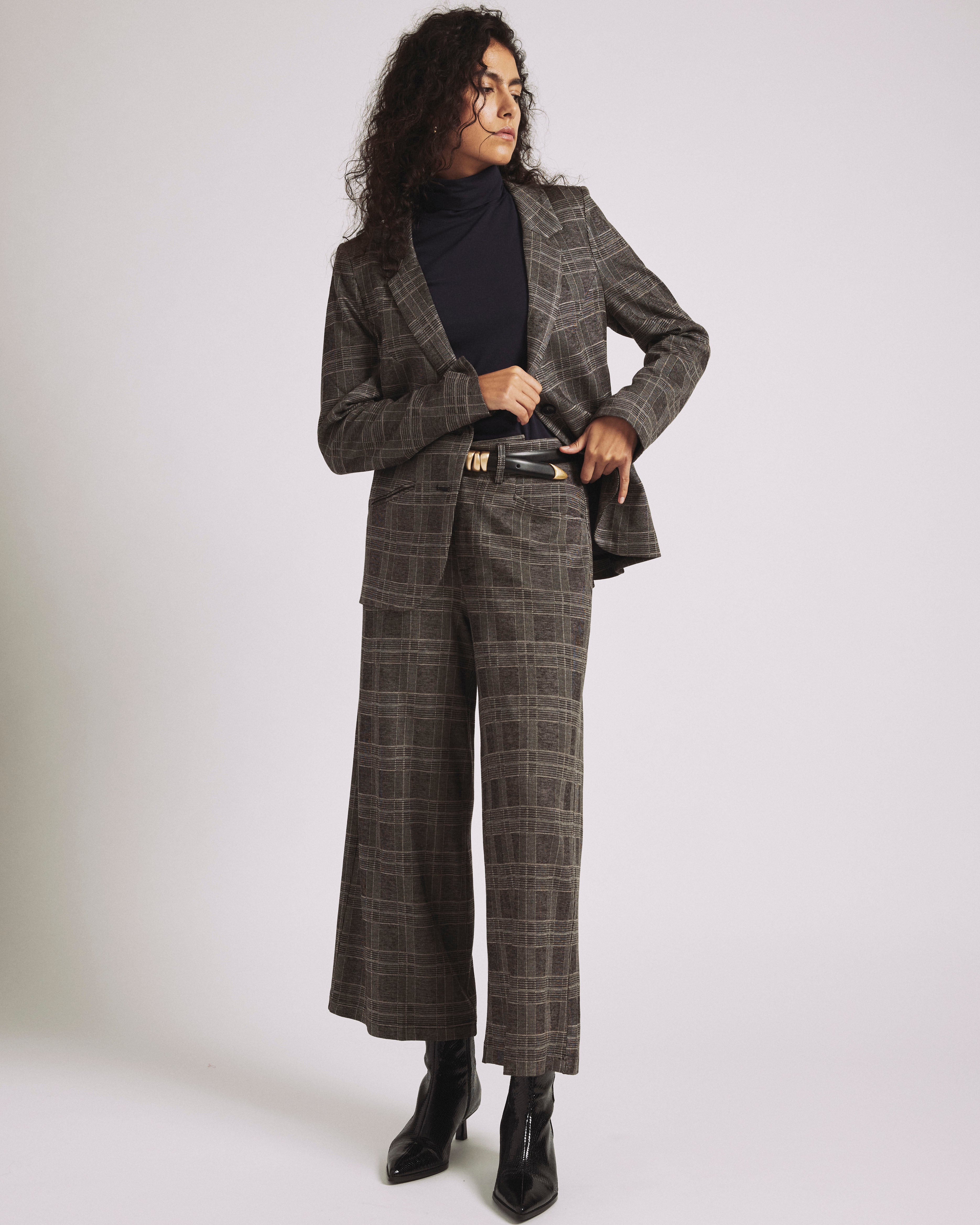 Cropped Wide Leg Ponte Pants - British Plaid | Plus Size & Straight Size Women's Fashion | Universal Standard