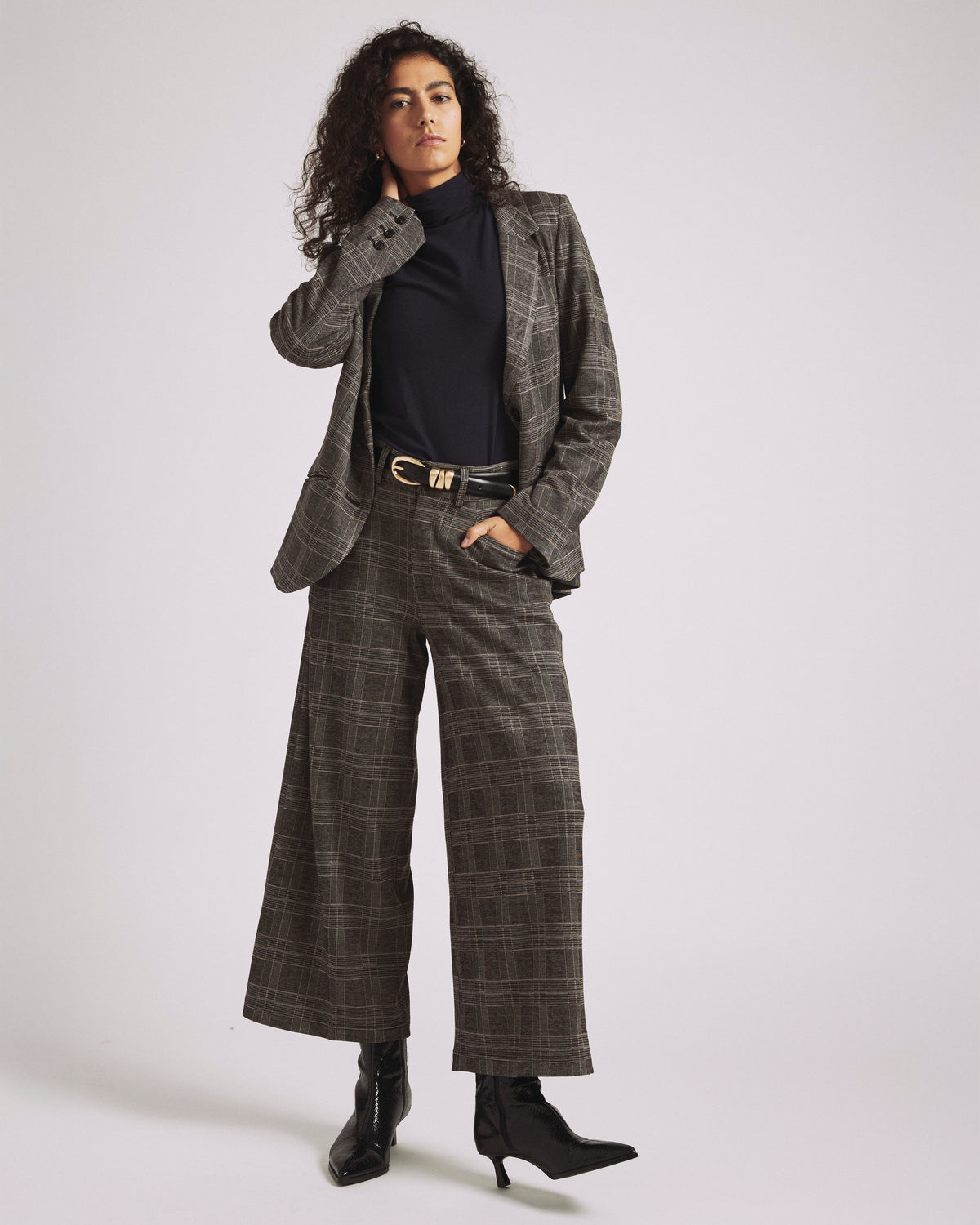Cropped Wide Leg Ponte Pants - British Plaid | Plus Size & Straight Size Women's Fashion | Universal Standard