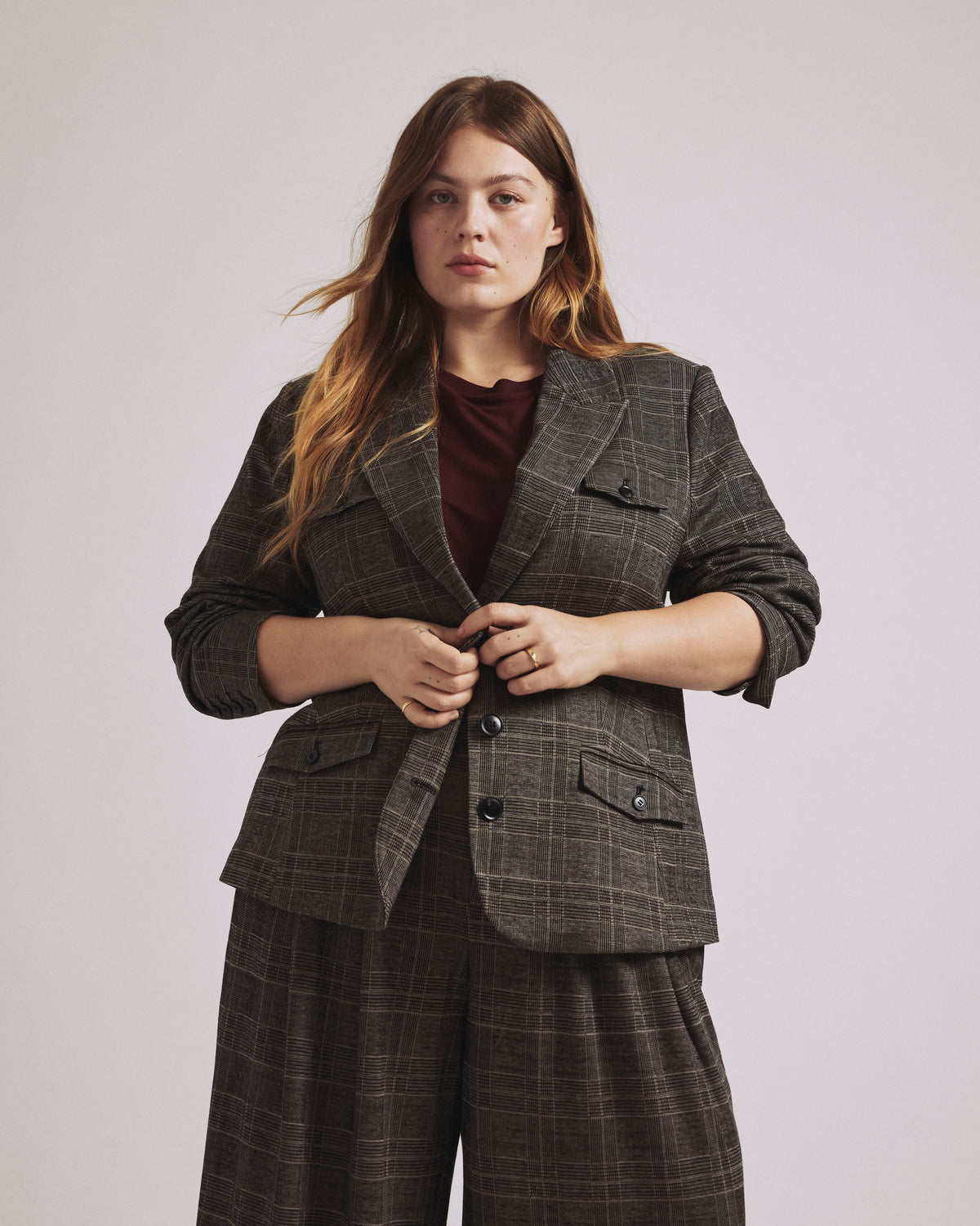 4 Pocket Ponte Blazer - British Plaid | Plus Size & Straight Size Women's Fashion | Universal Standard