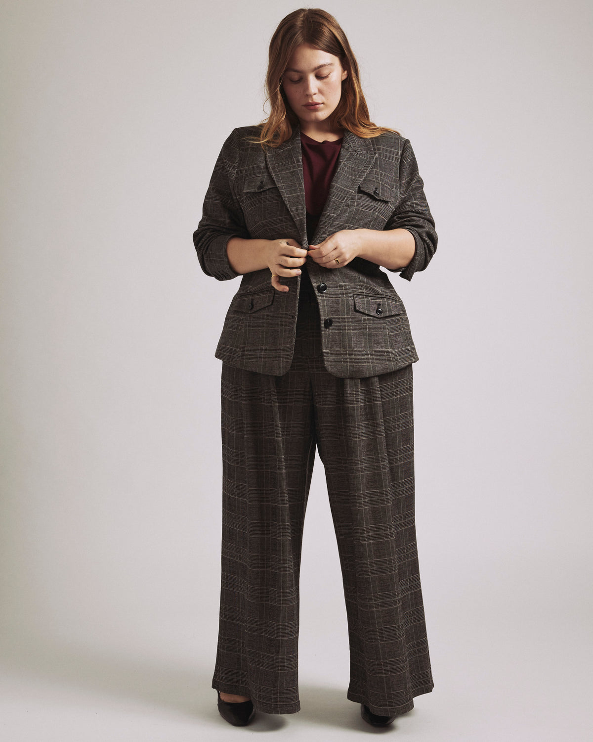 4 Pocket Ponte Blazer - British Plaid | Plus Size & Straight Size Women's Fashion | Universal Standard
