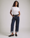 Stevie High Rise Cuffed Straight Leg Jeans - Odeon Blue | Plus Size & Straight Size Women's Fashion | Universal Standard