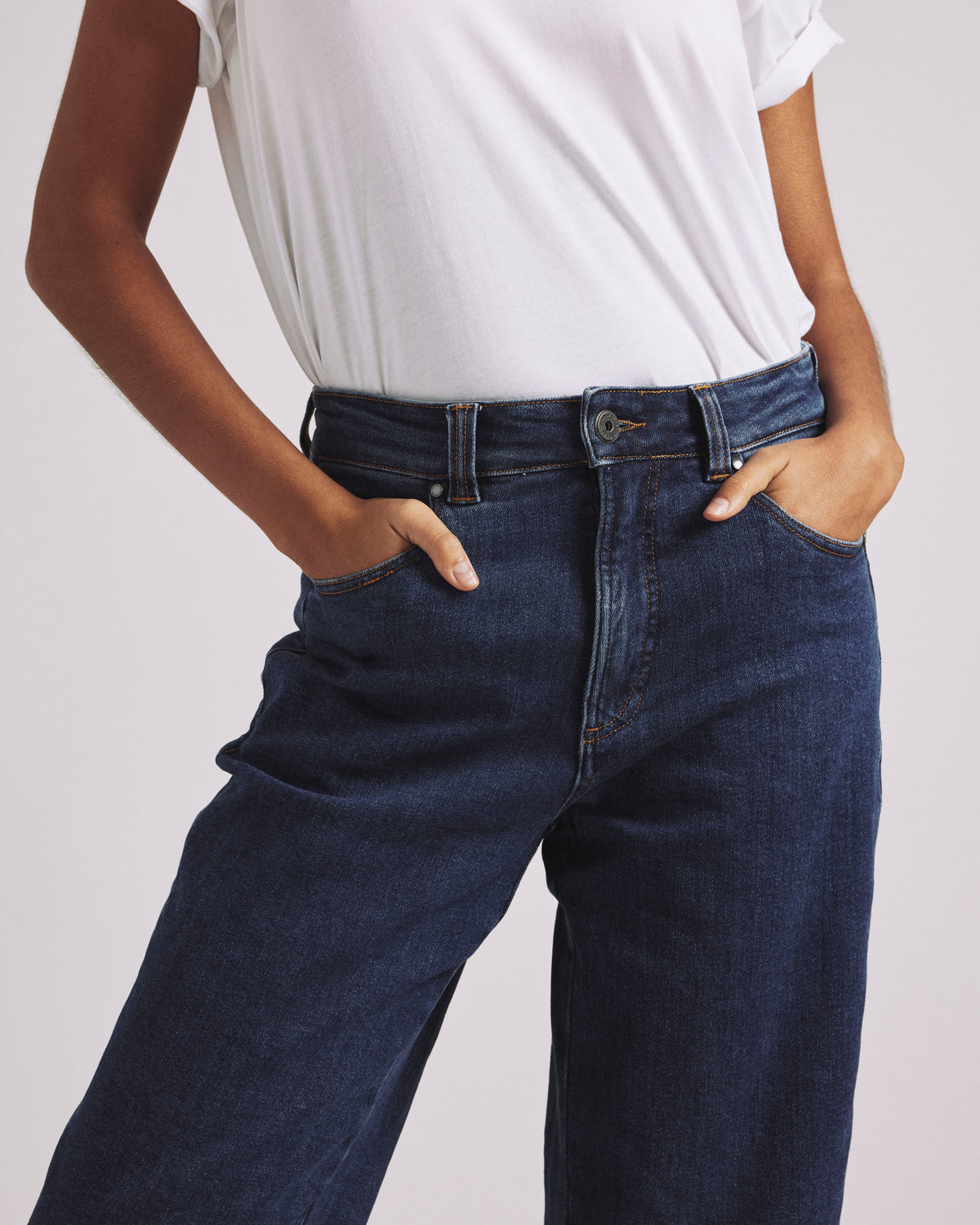 Stevie High Rise Cuffed Straight Leg Jeans - Odeon Blue | Plus Size & Straight Size Women's Fashion | Universal Standard