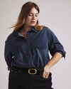 Minimalist Stretch Cotton Chambray Shirt - Woodstock Indigo | Plus Size & Straight Size Women's Fashion | Universal Standard