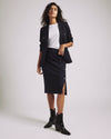 Anya Uniform Ponte Skirt - Navy with Gold Buttons | Plus Size & Straight Size Women's Fashion | Universal Standard