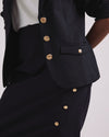 Anya Uniform Ponte Skirt - Navy with Gold Buttons | Plus Size & Straight Size Women's Fashion | Universal Standard