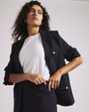 4 Pocket Uniform Ponte Blazer - Navy with Gold Buttons | Plus Size & Straight Size Women's Fashion | Universal Standard