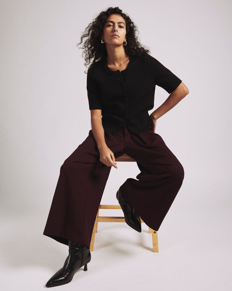 Perfect Palais Wide Leg Ponte Pants - Black Cherry | Plus Size & Straight Size Women's Fashion | Universal Standard