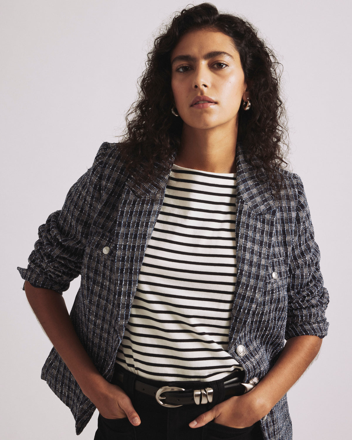 4 Pocket Ponte Blazer - French Tweed | Plus Size & Straight Size Women's Fashion | Universal Standard