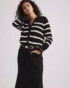 Better-Than-Wool Cardigan - Black/Cream Stripe | Plus Size & Straight Size Women's Fashion | Universal Standard