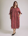 Odeon Stretch Poplin Shirtdress - Red/Black/White Stripe | Plus Size & Straight Size Women's Fashion | Universal Standard