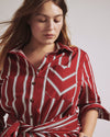 Odeon Stretch Poplin Shirtdress - Red/Black/White Stripe | Plus Size & Straight Size Women's Fashion | Universal Standard