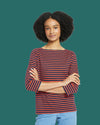 Belle Breton Stripe Jersey Tee - Navy/Red Stripe