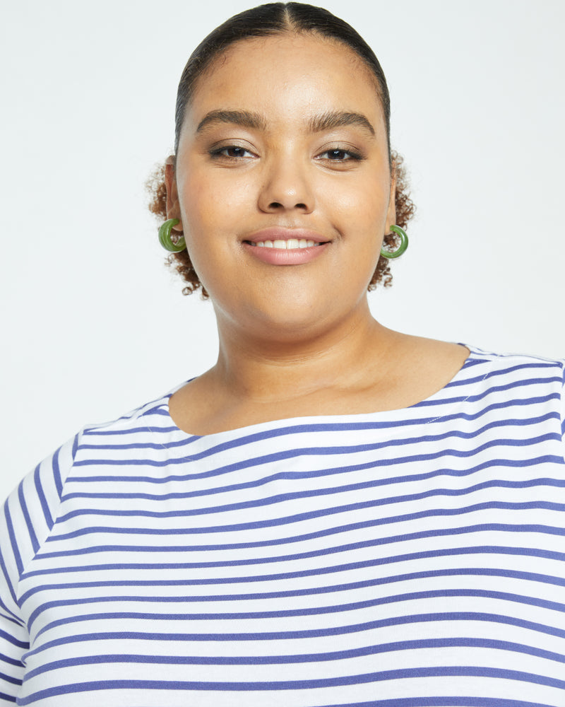 Belle Breton Stripe Jersey Tee - White/Navy Stripe