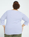 Belle Breton Stripe Jersey Tee - White/Classic Navy Stripe