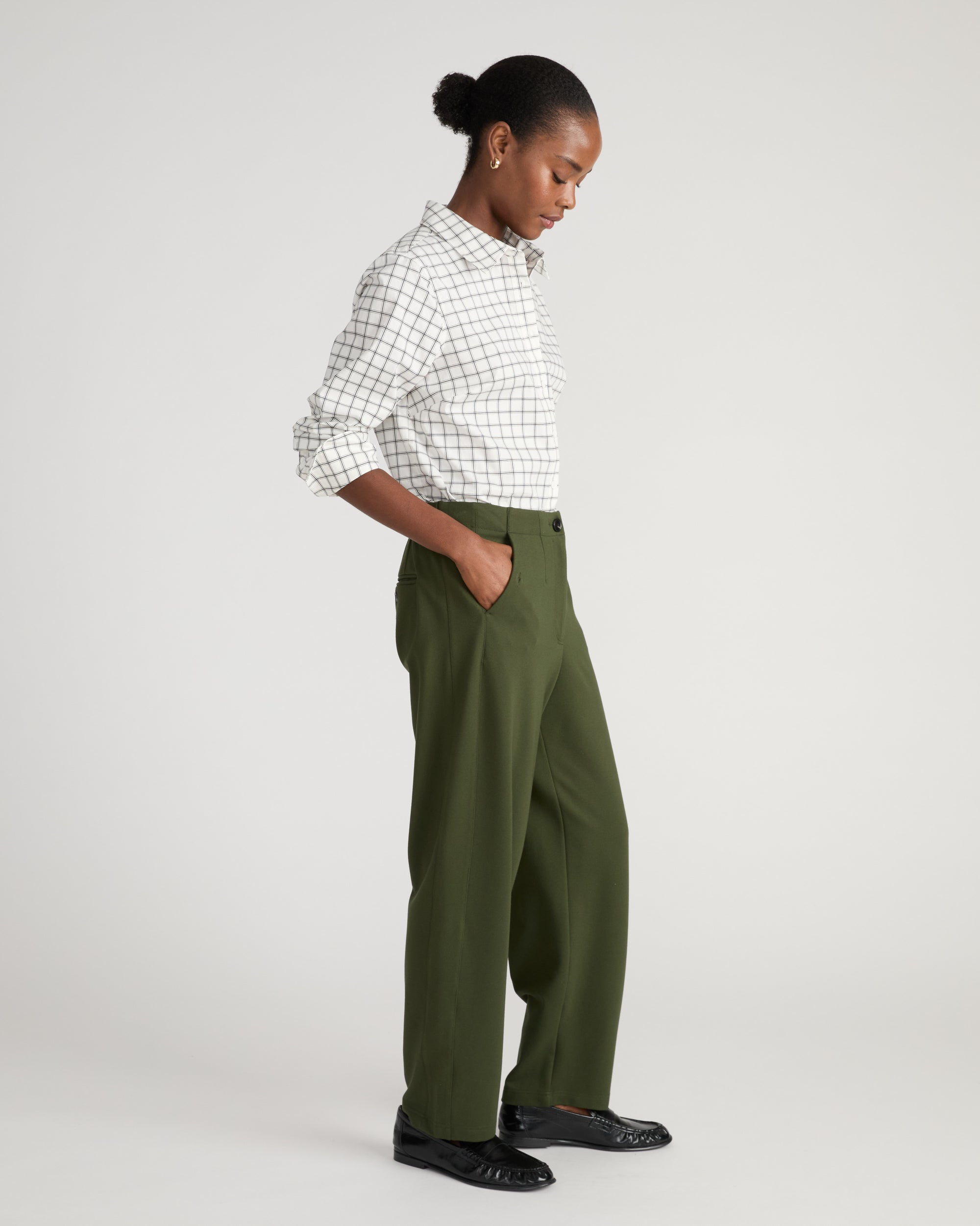 Audrey Relaxed Uniform Ponte Workpant - Kombu Green | Plus Size & Straight Size Women's Fashion | Universal Standard
