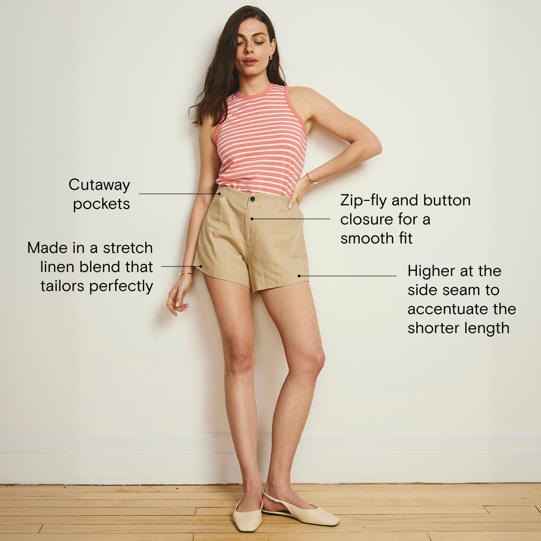 Coastal Linen Blend Shorts - Danish Coffee – Universal Standard