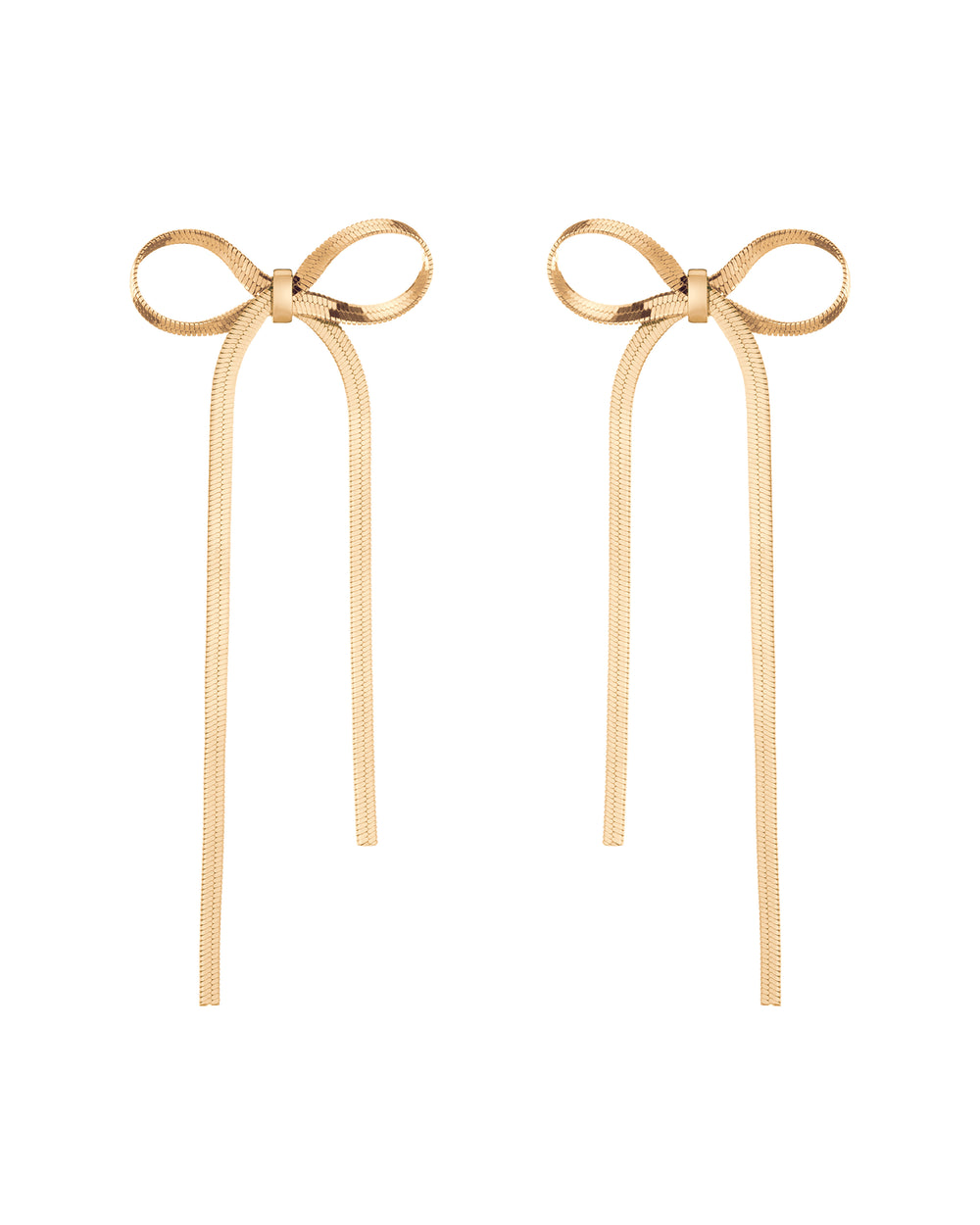 Aurate Herringbone Bow Earrings