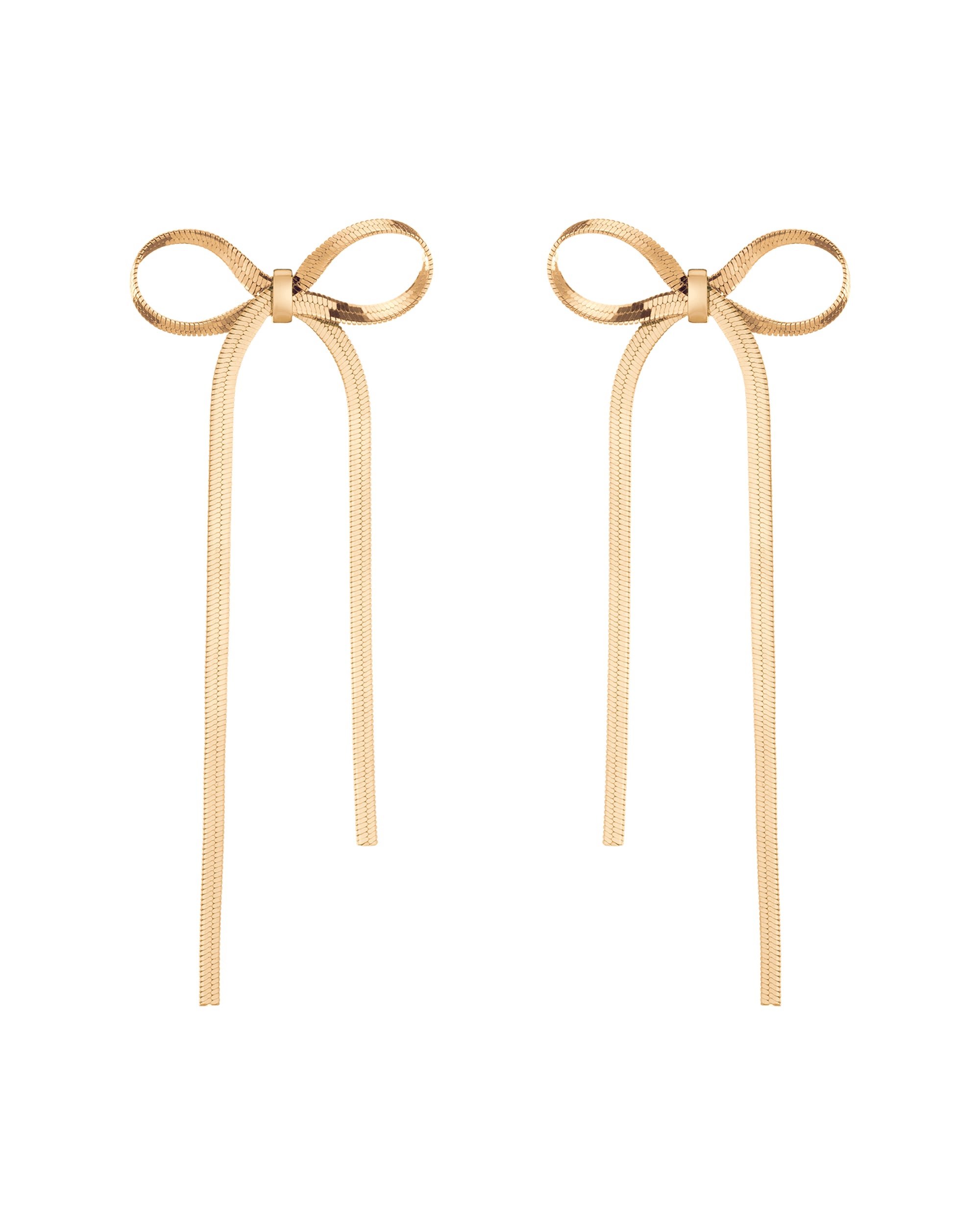 Aurate Herringbone Bow Earrings