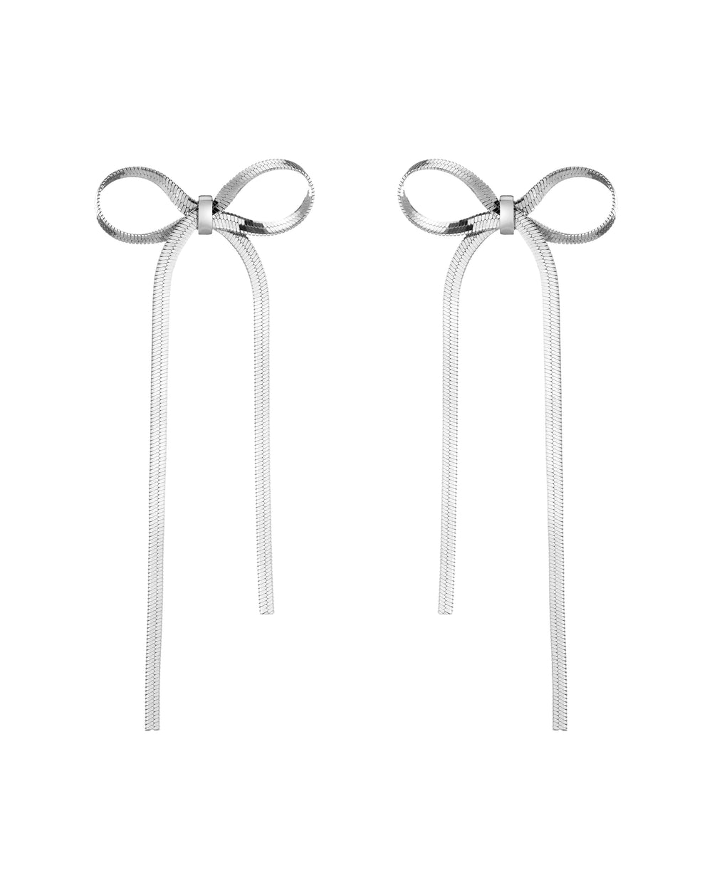 Aurate Herringbone Bow Earrings