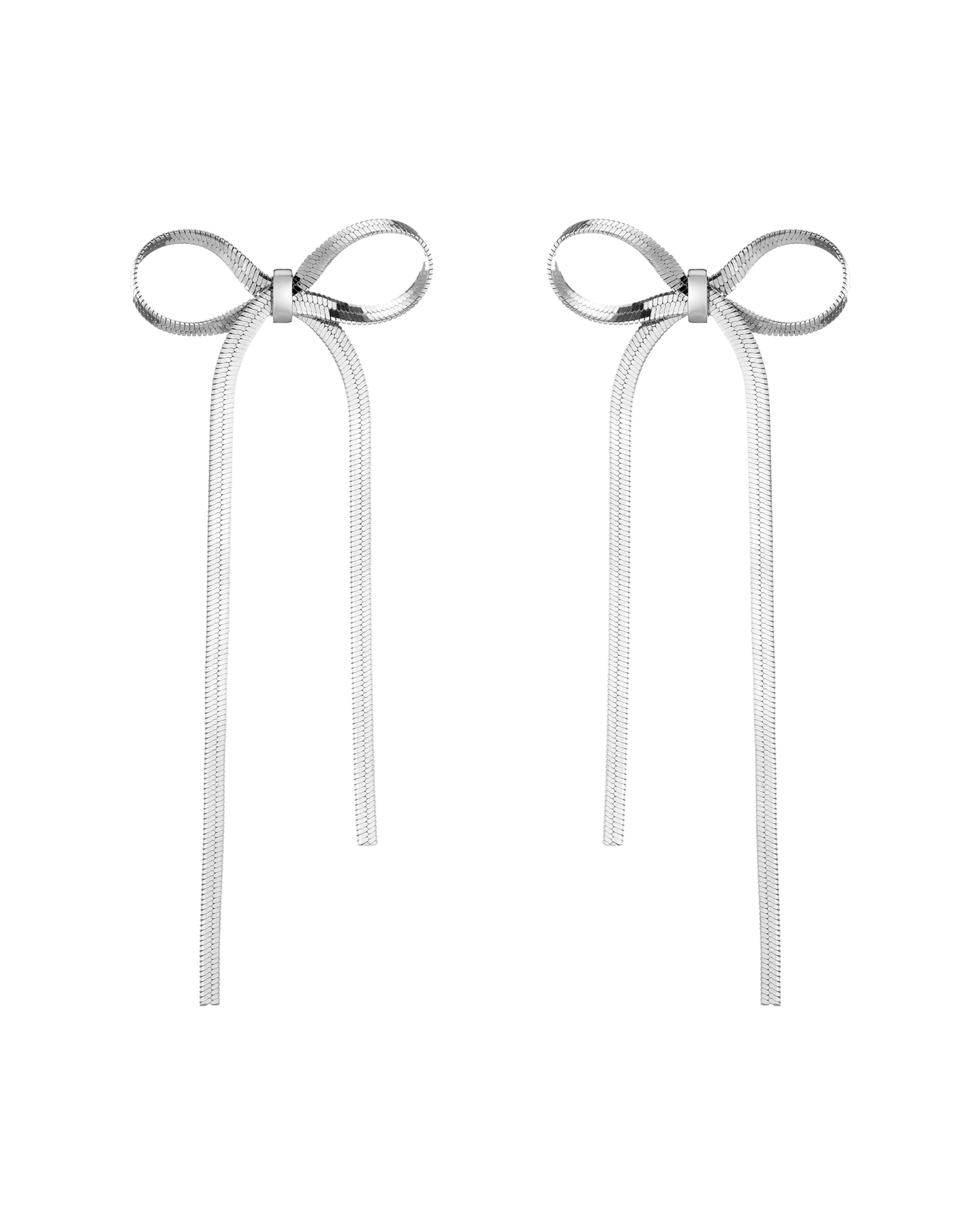 Aurate Herringbone Bow Earrings