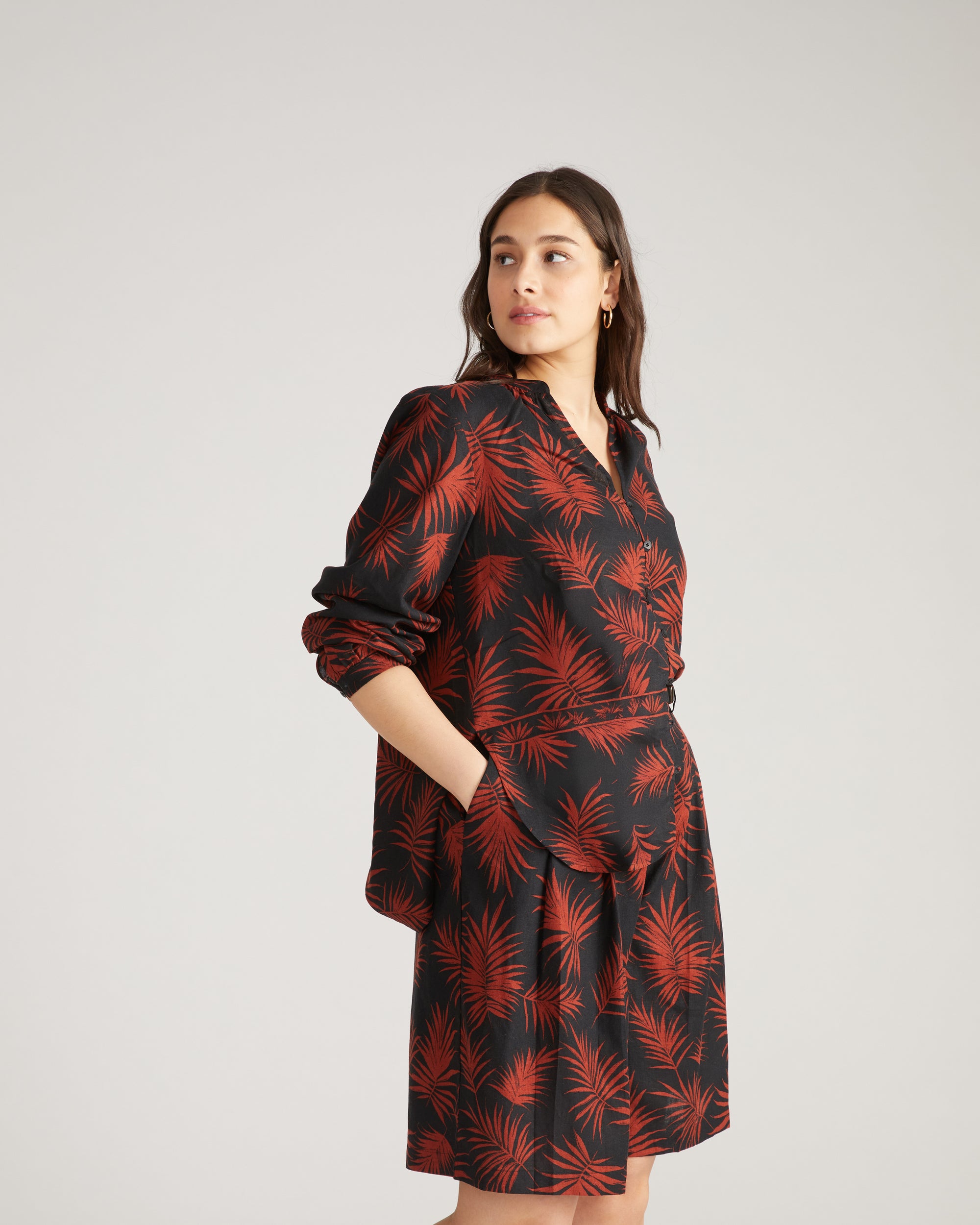 Avalon Linen Top - Bohem Print