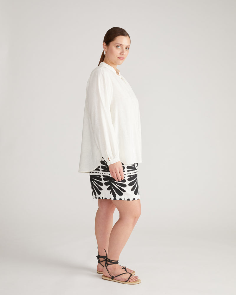 Avalon Linen Top - White