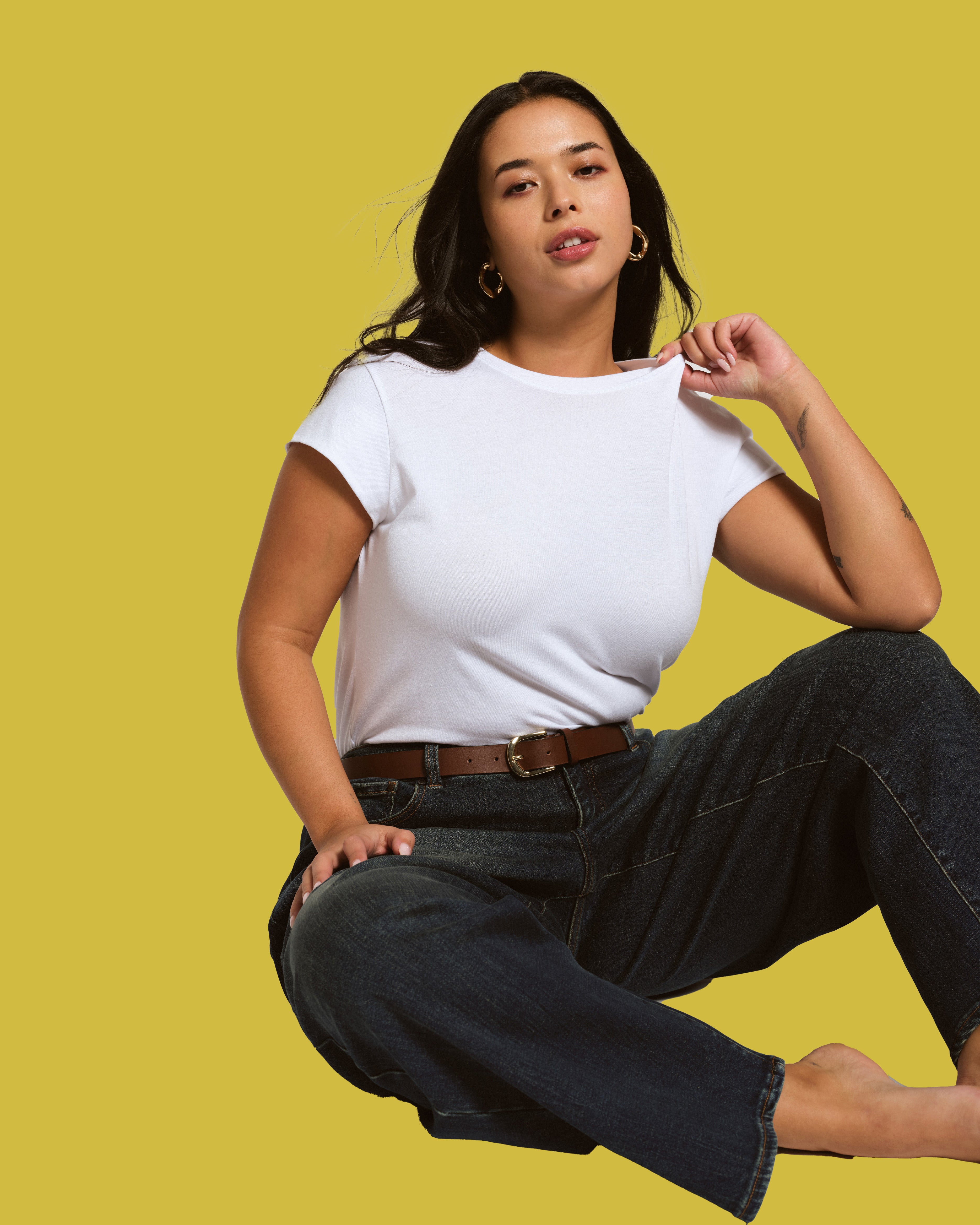 Ashley Cap Sleeve Tee - White