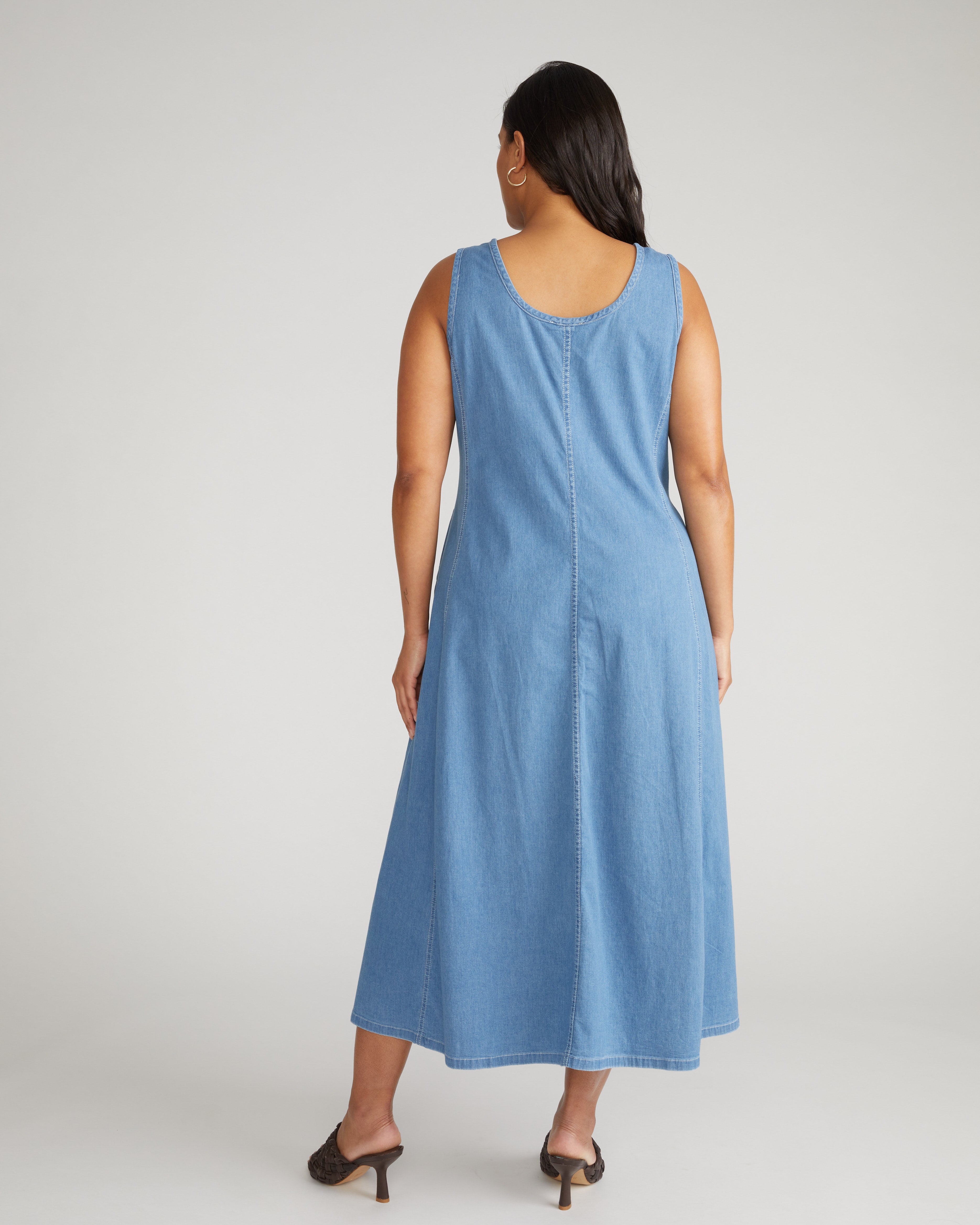 Kendra Cotton Chambray Tank Dress - Cove Blue – Universal Standard
