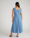 Kendra Cotton Chambray Tank Dress - Cove Blue
