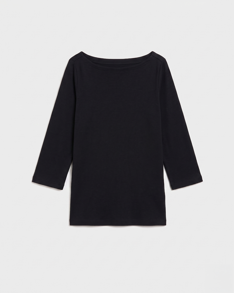 Belle Breton Stripe Jersey Tee - Solid Black | Plus Size & Straight Size Women's Fashion | Universal Standard