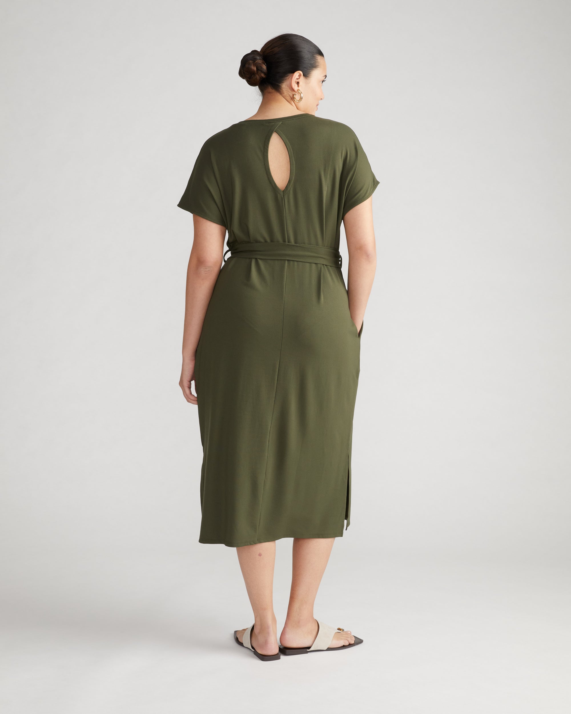 Belted Divine Jersey Dress - Nori