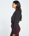 Better-Than-Silk Long Sleeve V-Neck Top - Black
