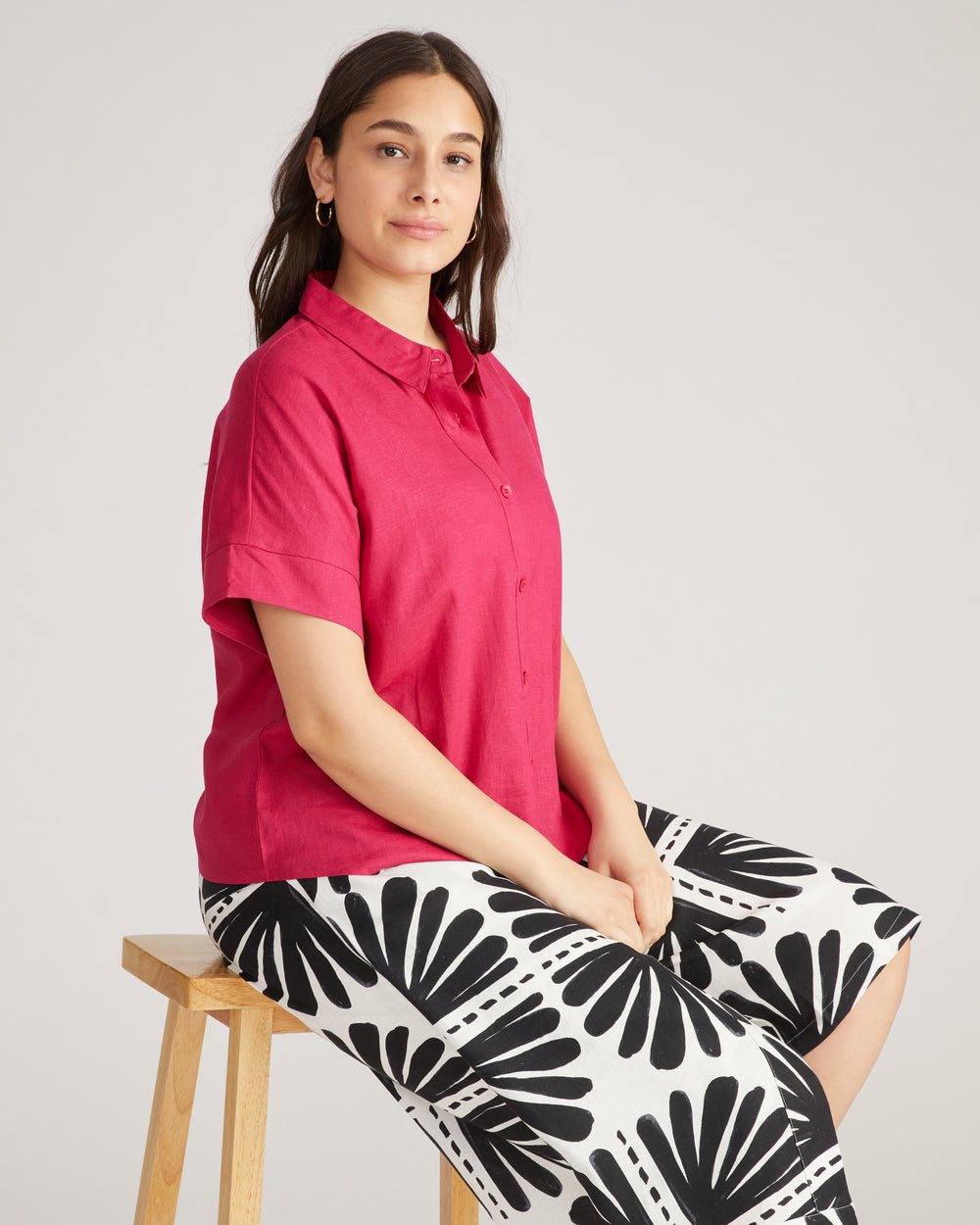 Tupelo Linen Shirt - Cerise