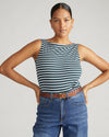 Noyack Breton Stripe Boatneck Tank - Deep Sea/White Stripe | Plus Size & Straight Size Women's Fashion | Universal Standard