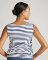 Noyack Breton Stripe Boatneck Tank - White/Cenote Stripe | Plus Size & Straight Size Women's Fashion | Universal Standard