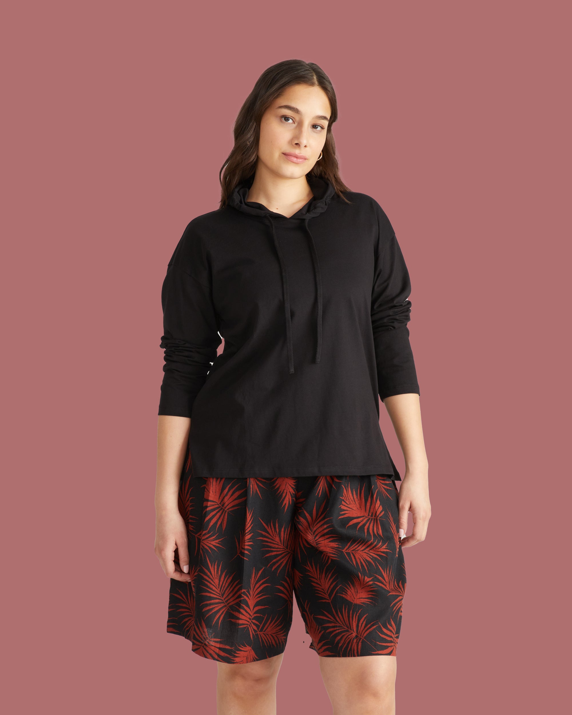 Baja Breton Stripe Hoodie - Solid Black