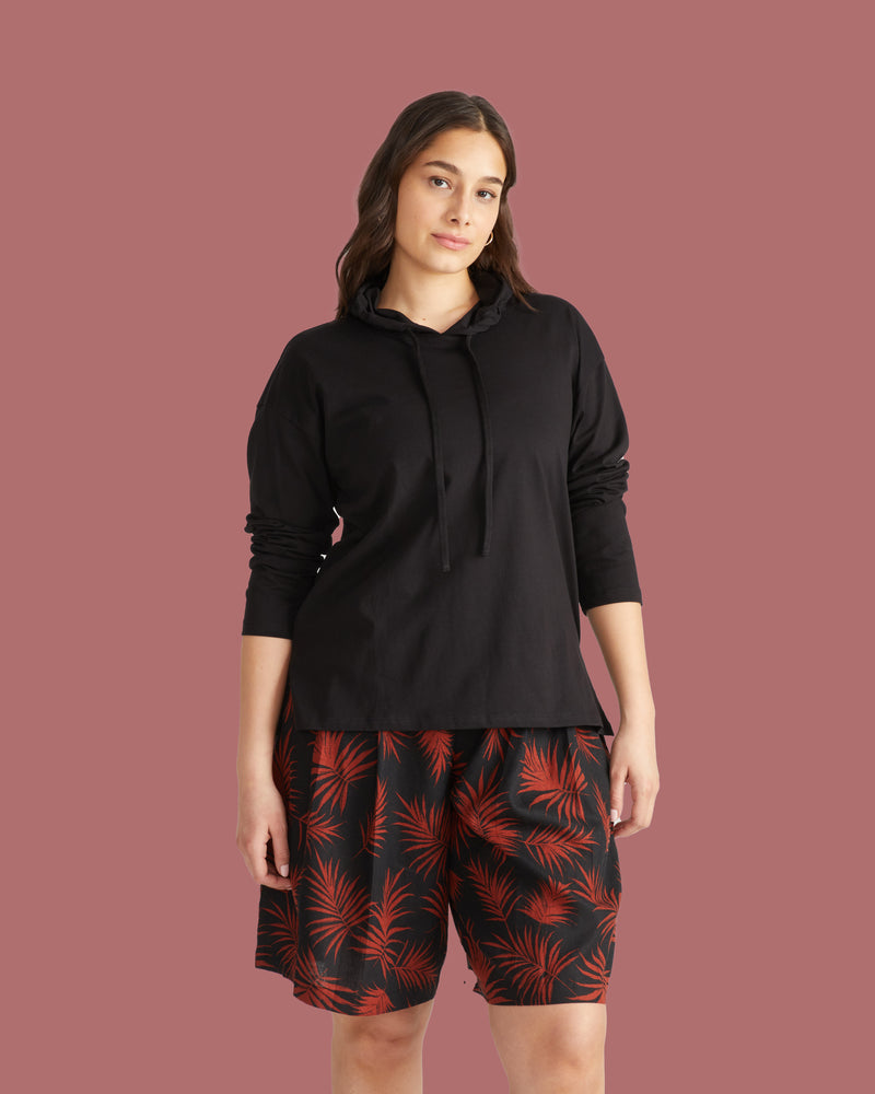 Baja Breton Stripe Hoodie - Solid Black