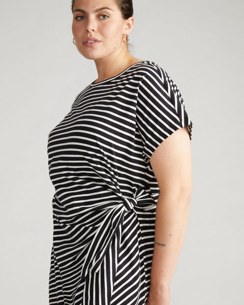 Universal Standard Plus Size Crescent Breton Stripe Knot Dress