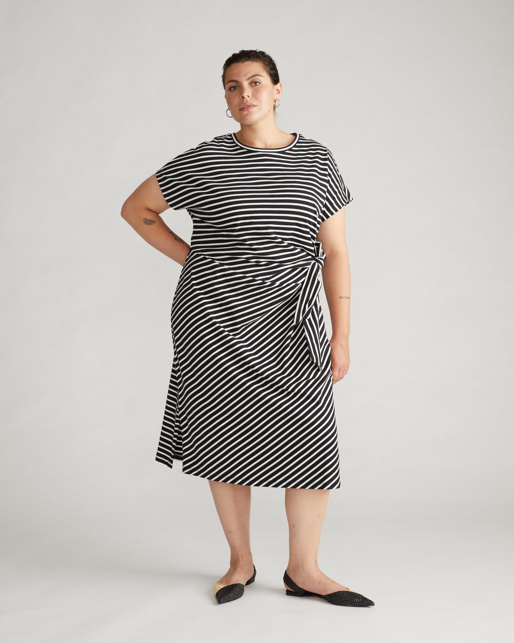 Universal Standard Plus Size Crescent Breton Stripe Knot Dress Universal Standard Plus Size Crescent Breton Stripe Knot Dress